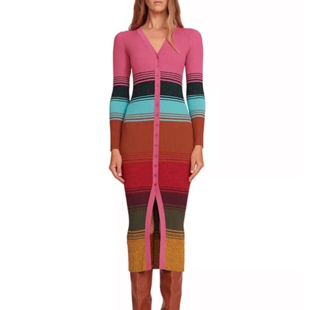 STAUD Shoko Striped Sweater Dress
